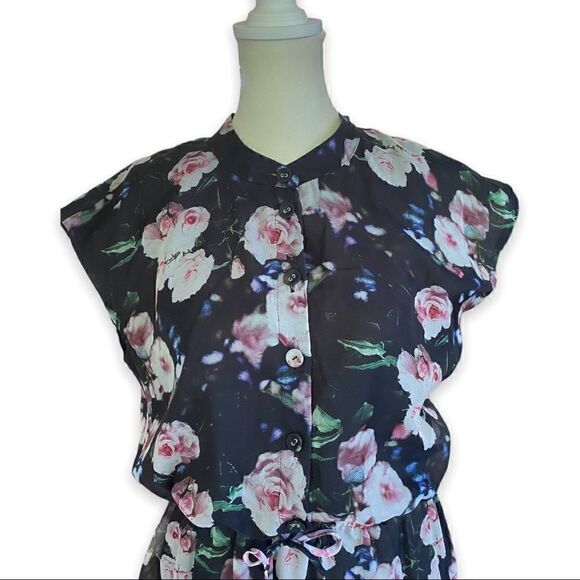 REBECCA Minkoff Ollie Black Floral Mini Dress | Size Small - Picture 5 of 16